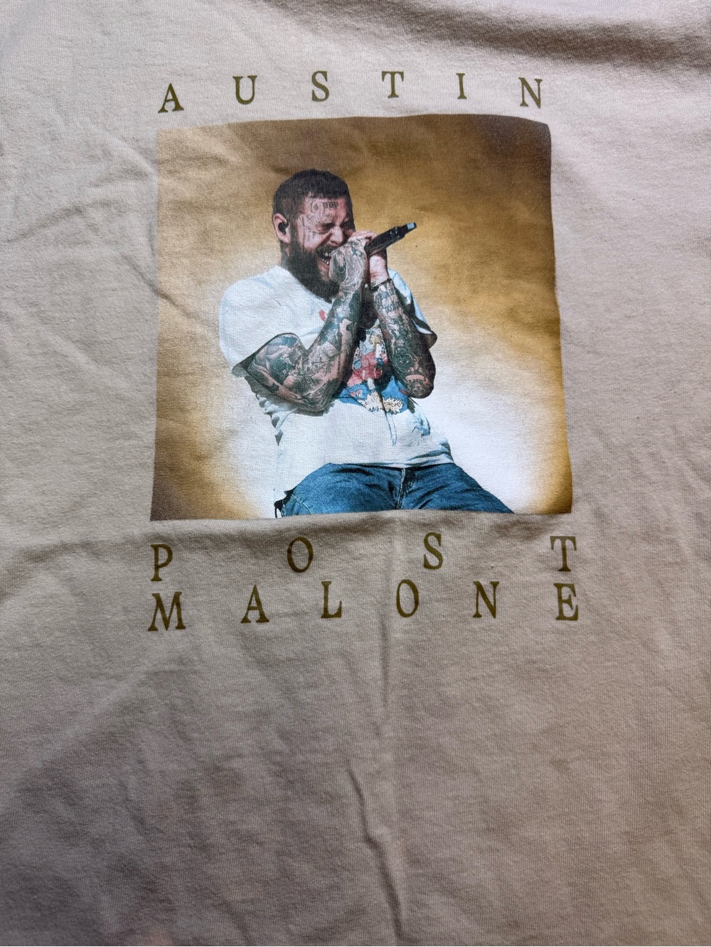 Post Malone Austin Photo Graphic Tee - Beige (M)